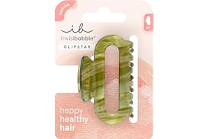 Invisibobble - CLIPSTAR Evergreen - 1 barrette moyenne verte avec formes organiques, élégante et pratique - Maintien sûr pour tous types de cheveux