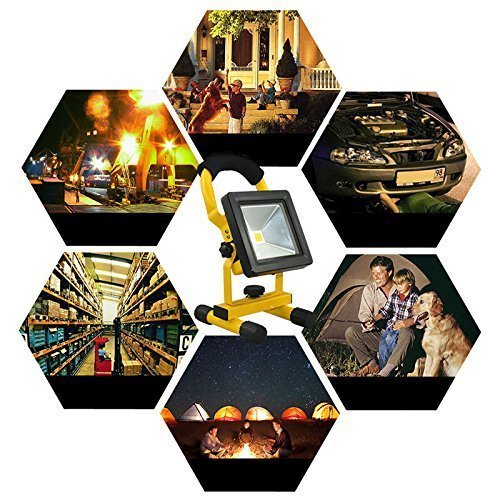 Hengda® 30W Arbeitsleuchte Handlampe Fluter Akku Strahler Beleuchtung Warmweiß Scheinwerfer Strahler Super dünn - 4