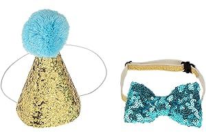 FDIT Papillon collare di cane gatto animali domestici per feste e attività compleanno cappello di compleanno per decorare cani blu