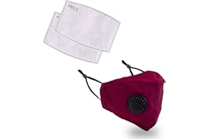 TRIMMING SHOP Maschera Viso Riutilizzabile Lavabili Maschera Viso Con Filtro, Attivato Carbonio Filtro Respiratore Bocca Protezione Da Polvere, Animali Forfora Airborne Sostanze Irritanti - Rosso, With Filter