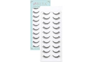 Pestañas Postizas Naturales 10 Pares, Pestañas Suaves y Esponjosas en 3D, 100% Pestañas Reutilizables Hechas a Mano Para Maquillaje de Ojos Natural lash by Obeyalash (False Lashes-SK17)