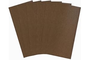 Brandalo® veganes Leder - waschbares Papier - 6 Bögen 10x21cm bei 0,55mm Dicke - Waschpapier - Lederpapier - handmade label gestalten - DIY zum nähen, basteln, plotten, bedrucken uvm. - Dunkelbraun