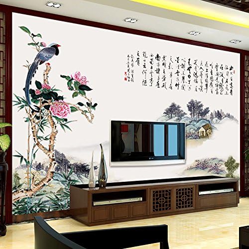 LiTie China wind wall paper self-adhesive landscape wall mount waterproof posters in the living room wall decorations stickers TV wallpaper, landscape, extra-large
