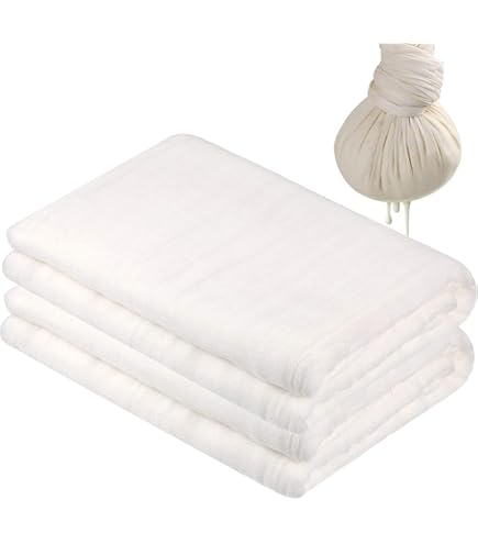 4 Stück Passiertücher Aus Baumwolle – Je 60x60 Cm, Waschbar, Für Käse, Saft, Tofu & Mehr