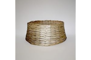 . ILUMINA TU VIDA . PANDA HOME Panda Home Pie de Arbol Navidad, Cubre Pie Arbol de Navidad Mimbre/Ratán, Decoracion Navideña y Elegante, Disponible en Color Natural/Blanco/Rojo/Ratán y Varias Medidas !-Mimbre Natural-39X18X49CM