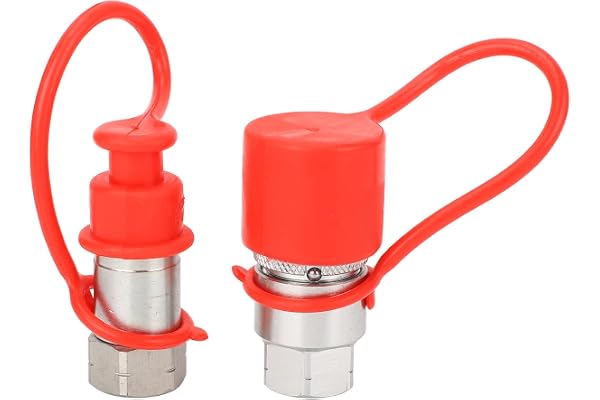 Fafeicy 2sts Hydrauliska Snabbkopplare, 1/4 "NPT Flat Face Fittings, ISO 16028 Kompatibla, Högtrycksgrävare Kopplingar med Sk
