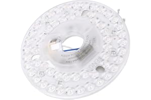Dpofirs Luce Ventilatore a Soffitto a LED, Kit di Luce Retrofit da 4,92 Pollici Sostituzione 3 Colori Dimmeble, Motro Rotondo a Filo da 18 W Modulo LED PC per la Maggior Parte dei Dimmer (230 V)