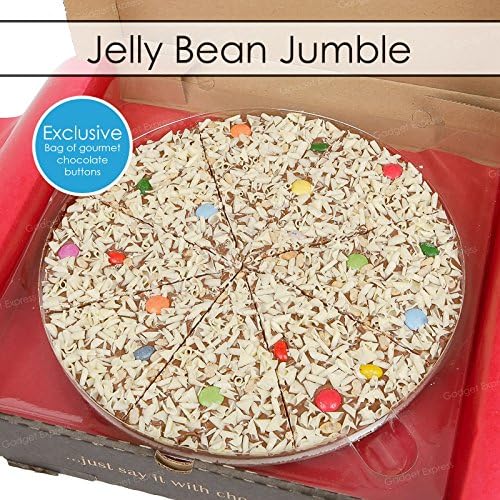 7 Inch Jelly Bean Jumble Chocolate Pizza Surprise Exclusive Bag of Gourmet Belgian Milk Chocolate Buttons - Gourmet Chocolate Pizza Company
