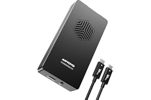 ANYOYO 80Gbps M.2 NVMe SSD Enclosure, Compatible with Thunderbolt 5/4/3 & USB4 V2.0, High-Speed External SSD Case for MacBook M4/Mini, Aluminium Cooling Fan Design, Up to 8TB Storage, Black