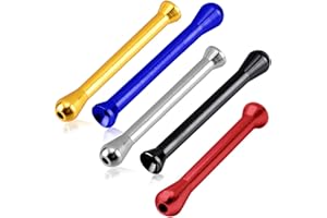 ZIRANEE Pajita de Rapé de Metal,5 PCS Kit de Inhalación de Inhalador Portátil Aluminio Equipo de Rapé Tubo Nasal Botella de Sorbete 69MM 5 Colores