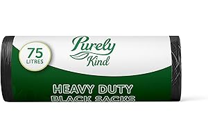 BLAKE & WHITE Blake and White Purely Kind - Bolsas negras resistentes | 75 L | Rollo de 30