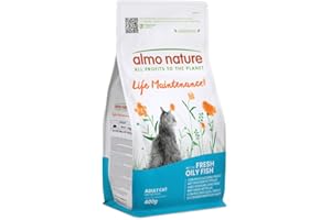 almo nature Life Maintenance - Crocchette per Gatti di Tutte Le età con Pesce Azzurro Fresco Come 1° Ingrediente - Sacco da 400g