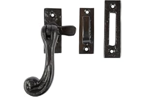 Hammer and Tongs - Rustic Window Fastener - Left Handed - W45mm x H110mm - Black