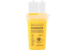 OLDPAPA Sharps Bin Sharps Box for Needles Travel Sharps Bin Yellow Sharps Bin Small Needle Bin, Sharps Containers & Needle Destruction