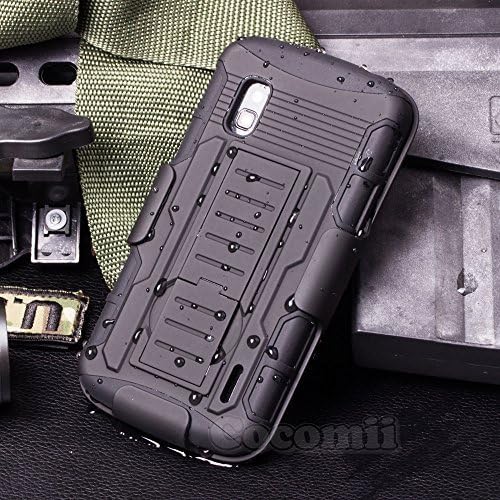 Cocomii Robot Armor LG Nexus 4 Case NEW [Heavy Duty] Premium Belt Clip Holster Kickstand Shockproof Hard Bumper Shell [Military Defender] Full Body Dual Layer Rugged Cover for LG Nexus 4 (R.Black)