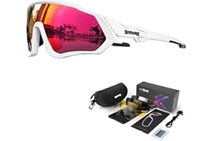 KAPVOE Lunettes de soleil polarisantes pour cyclisme,ensemble de 5 verres interchangeables,lunettes sportives pour hommes et femmes