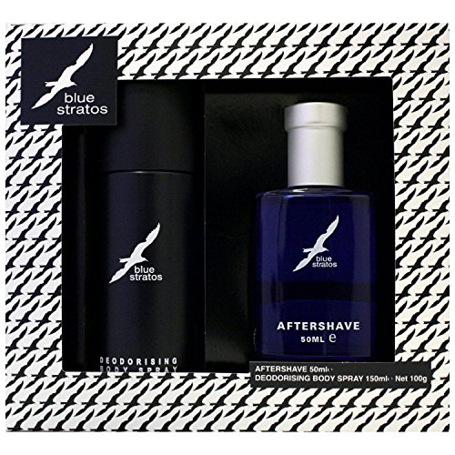 BLUE STRATOS GIFT SET INC AFTERSHAVE 50ML & DEODORISING BODY SPRAY 150ML