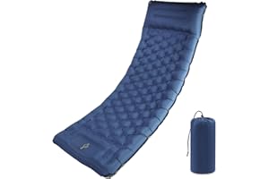 SHANNA Matelas De Camping Autogonflant : Extra Épais 12 Cm Ultraléger Matelas De Couchage Gonflable Imperméable avec Pompe Intégrée pour Voyage en Plein Air (Bleu Marine)