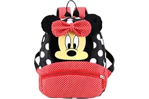 FISAPBXC Minniiel Kinderrucksäcke, Minniie Rucksack Cartoon Kinderrucksäcke Kindergarten-Rucksack Anime Schultaschen Wasserdicht Daypack Kindergartenrucksack für Kinder Schule Reisetasche Kindergarten（Rot）