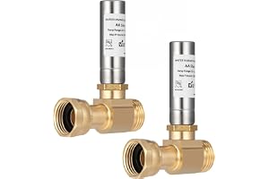 Moliuoly 2 stycken vattenslagsdämpare av mässing 3/4 tum NH, ljuddämpning för tvättmaskiner, trycktålig upp till 250 PSI, enkel installation i alla lägen