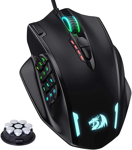 Souris Gamer EKSA EM200 - 12000 DPI, 7 Boutons Programmables, RGB Music Sync, Coque Amovible, 6 Poids - PC/Mac