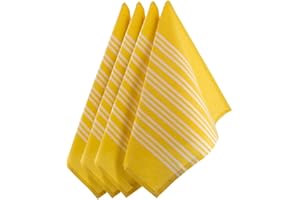 Sidorenko strofinacci cucina cotone 45x75 cm giallo/bianco a righe - Set di asciugamani da cucina di alta qualità in 4 pezzi - Asciugapiatti Premium - stracci cucina in cotone per asciugare - giallo