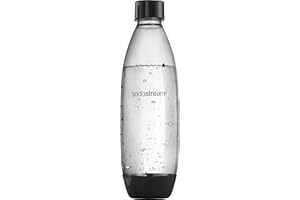Sodastream - Bouteille d'eau réutilisable en plastique à gazéifier (1L, sans BPA, passe au lave-vaisselle, couleur noire)