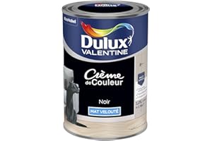 Dulux Valentine Crème de Couleur - Peinture multi-supports intérieure - Mat Noir 1,25 L