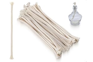 Emezddo 20 Piezas de Mecha para lámparas de Aceite,mechas de Repuesto,mechas de algodón,mechas de Velas,quemadores de Velas de Alcohol,para Velas de lámpara Queroseno Fabricación(Redondas,150 * 6 mm)