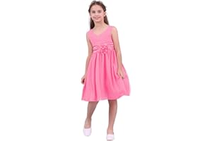 Aislor Elegante Vestido para Niñas Princesa sin Mangas de Gasa Flor Vestido de Ceremonia Boda Dama de Honor Vestido de Fiesta Cumpleaños Infantil Traje de Gala Noche