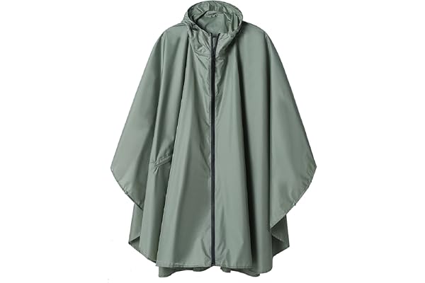 Vattentät regnponcho för vuxna, mångsidig regnkappa med huva