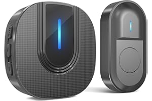 SURFOU Zewnętrzny bezprzewodowy dzwonek do drzwi wodoodporny 300 metrów elektroniczny dzwonek do drzwi zestaw do domu z odbiornikami wtykowymi 55 dzwonków, 5 poziomów głośności, Nior