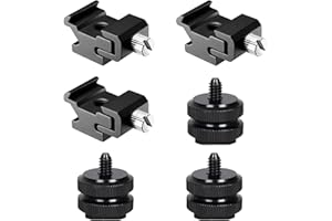 FINE JADE2 Adaptateur Griffe Flash De Vis Sabot Flash en Alliage Aluminium Adaptateur Griffe Hot Shoe Mount Adaptateur Vis De TréPied 1/4" Support De Chaussure Froide pour éQuipement Photographique 6 PièCes