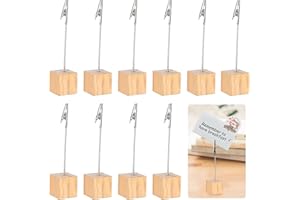 ‎MELLYSTORE 20pcs Memo Clip Halter Ständer Fotohalter Clip Holz Fotoständer Fotohalter mit Klammern Stehend Krokodilklemme Foto Clip Nachrichten Clip Halter für Hochzeit Party Karte Visitenkarten Haus Büro