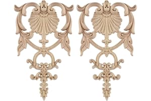 Kesheng 2X Holzornamente Wandornamente Schnitzerei Dekoration Verziehrung Handwerk