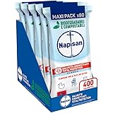 Napisan Salviette Disinfettanti Total Protection, Confezione da 5 Pacchi x 80 Salviette Disinfettanti Biodegradabili e Compos