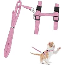 Pettorina Per Gatti SGERUFZ Regolabile Con Guinzaglio - Antifuga, Morbida E Sicura, Per Piccoli Animali Domestici