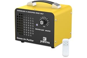 JOBYNA Generador de Ozono 10,000mg/h, O3 Purificador Ozono de Aire con Temporizador Ozonizador Desodorizador Elimina Olores