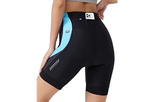 VeloVibe Radhose Damen mit 4D Sitzpolster Fahrradhose Damen Radlerhose Damen Gepolstert Atmungsaktiv Stoßfeste Radhose Damen Kurz mit Taschen Radlershorts Damen