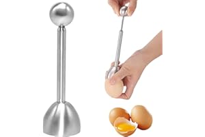 QITIXI:OU 2 pcs Eieröffner mit Kugel, Eierschalenöffner Edelstahl Super Zeitsparend, Durchmesser 38mm, Eierschalensollbruchstellenverursacher für Weiche und Hartgekochte Eier Oder Rohe Eier