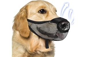 TOEECY Bozal para Perros Nariz Expuesta Anti Mordida Bozales Ajustable Poroso Malla Celosía Transpirable Cómodo para Antiladridos Mordeduras Evitar Comer Accidentalmente