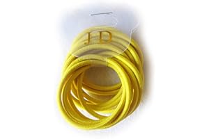 PrettyBoutique Set of 12 3mm Girls Toddlers Endless Snag Free Hair Elastics Bobbles Bands Ponios (Yellow)