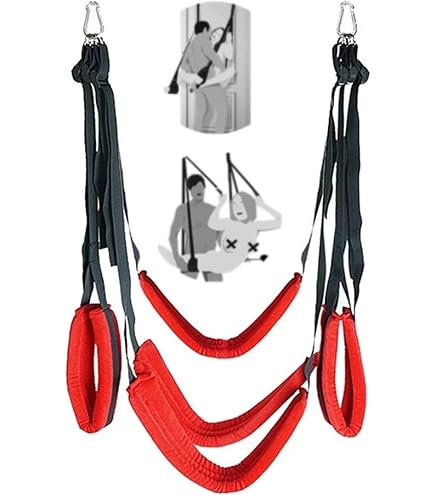Balançoire De Sport Suspendue – Porte, Nylon Solide, 300 Lbs, Rouge – Confidentielle – Pour Débutants Et Couples