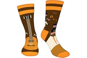 AGRIMONY Divertidos Calcetines de Guitarra para Hombre y Mujer-Regalos Originales para Navidad Cumpleaños
