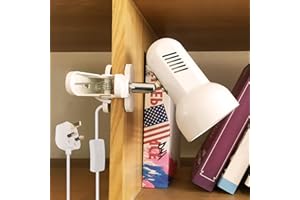 Zevnico Clip on Lamp, White Clip Light for Bed, Adjustable 360° Rotating E26 E27 Clamp Lamp for Book Reading, Clip on Spotlight with Plug, Portable Desk Shelf Table Headboard Bedside Spot Lighting