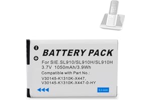 Pickle Power Batteria 1050 mAh per Siemens GigasetSL910 SL910H SL910A, Compatibile con V30145-K130K-X447 e V30145-K130K-X447-0-HY