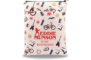 BAUNA Funda de libro inspirada en la película ST Eddie Book Cover Munson Fans Book Sack regalo Eddie Is My Boyfriend bolsa impermeable con cremallera regalo para fans de ST (EDM Boyfriend BM)