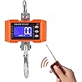 Crane Scale Digital Hanging Scale 1000kg 2200lb, Heavy Duty Industrial Crane Scale with Remote Control, High Accuracy Electronic Aluminum Hanging Scale with Hook & LCD Display for Farm Hunting Fishing