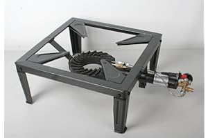 ‎GAZCAMP Gazcamp Hockerkocher 7,5 kW Gaskocher bis 100 kg belastbar Piezozündung Zündsicherung 50 mBar Schlauch Regler 5 kg 11 kg Gasflasche Wok (+Schlauch (150cm) und Regler (50mBar))