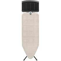 Table à Repasser Brabantia Taille B, 124 x 38 cm – Soothing Sea | 100% Coton Fairtrade | Couche de Mousse de 8 mm | Structure Stable Anti-vacillement | Pliable, Hauteur réglable